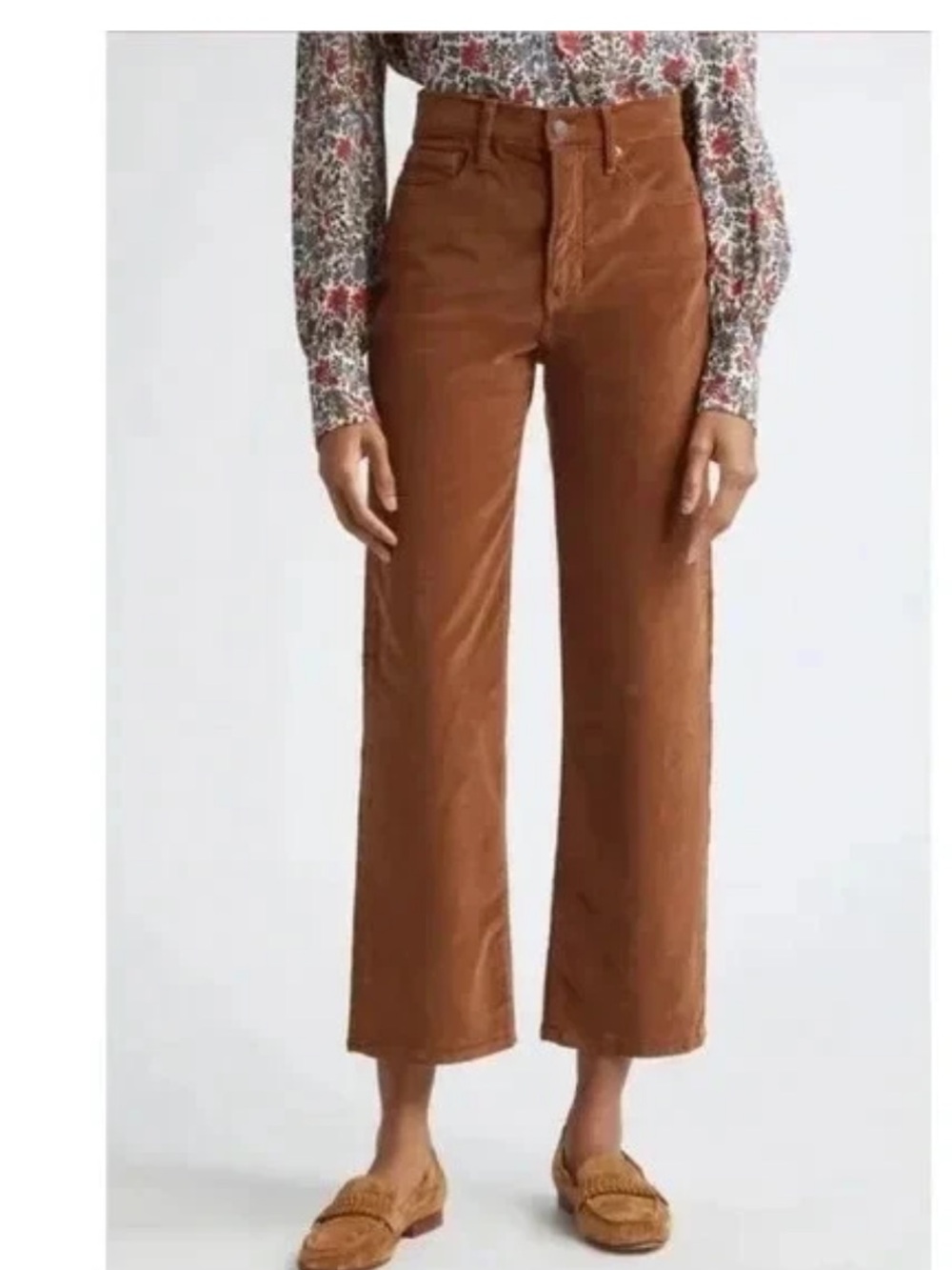Veronica Beard Beverly Skinny Flare Corduroy Pants Womens 32 Rust Button Fly